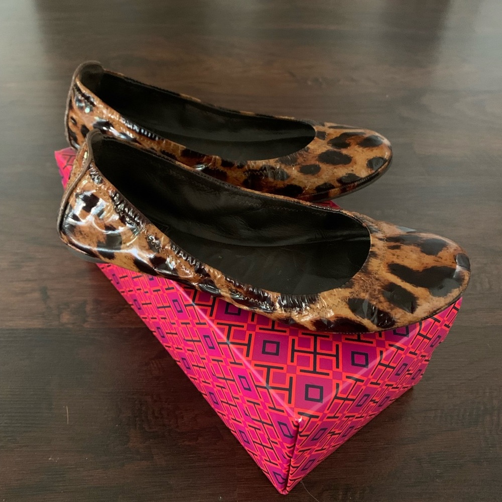 Tory Burch Eddie Leopard Cheetah Animal Flats 6.5